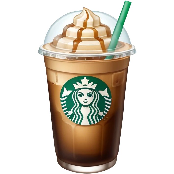 Starbuck ice coffee with ice cubes emoji