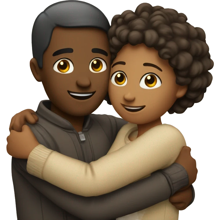 couple hug with warm smiles emoji