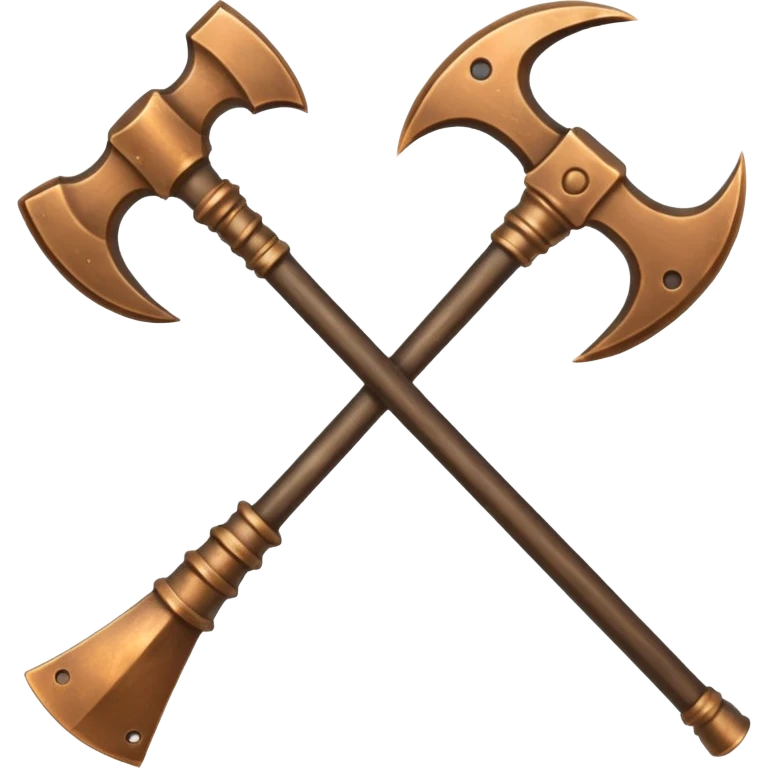 bronze battleaxe, metallic worn bronze emoji