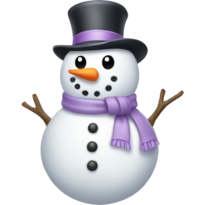 Snowman with a lilac bow emoji
