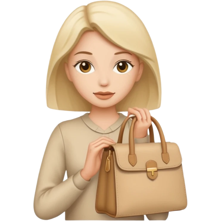beige aesthetic woman bag emoji