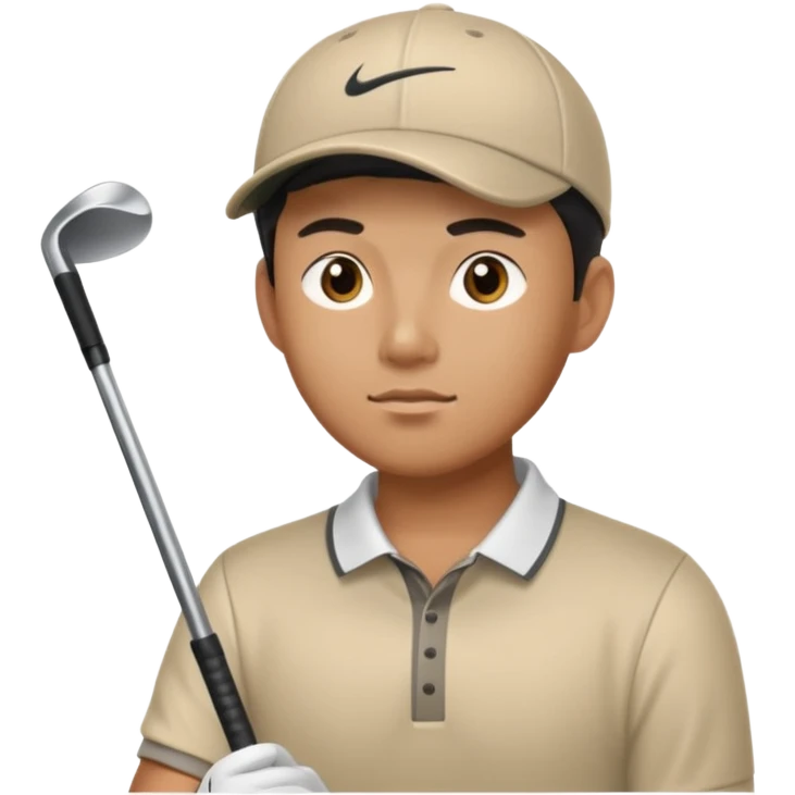 Asian male golfer upper body emoji