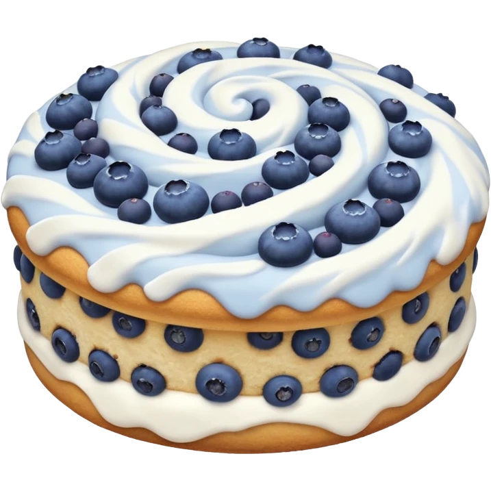 blueberry biscuit with white icing swirls on top emoji