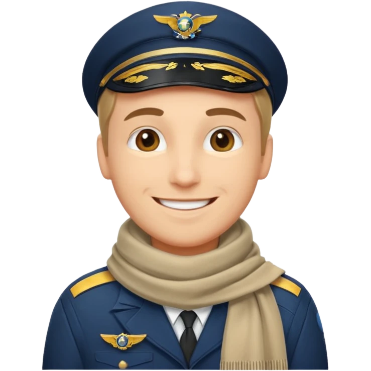 Pilot with scarf 
 emoji
