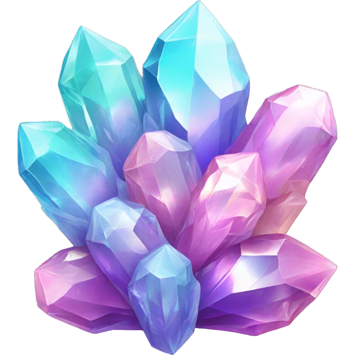 One Shiny Pastel iridescent crystal clusters emoji