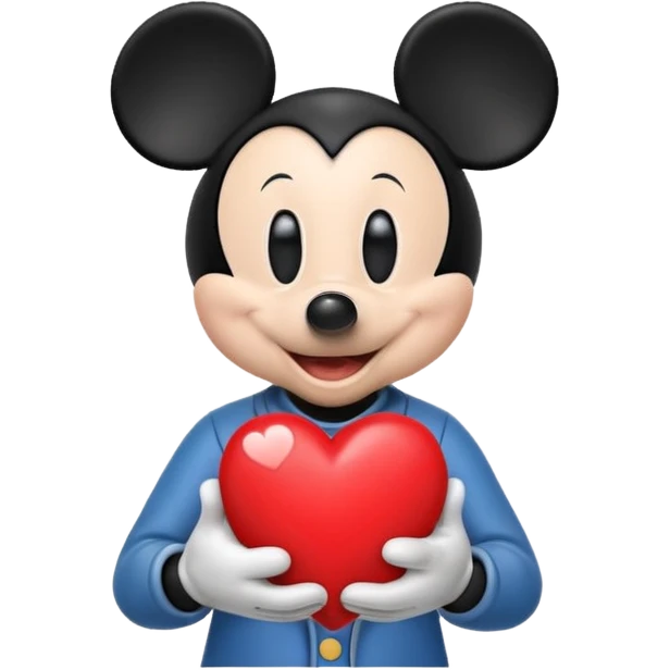 Mickey and a heart  emoji