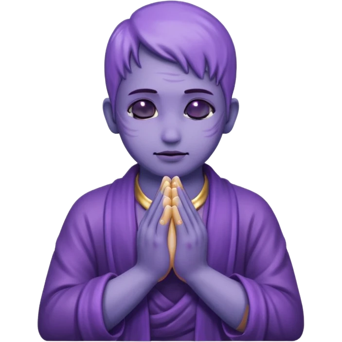 soapy purple hands praying ohm emoji