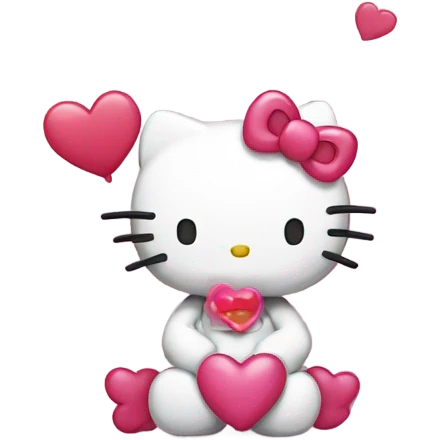 hello kitty love  emoji