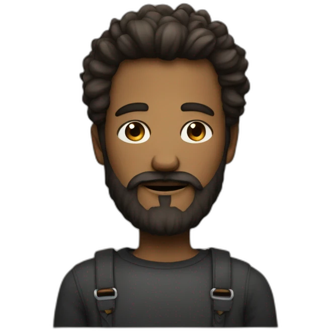 personne avec un barbe carré et une mèche qui vas vars la droite emoji