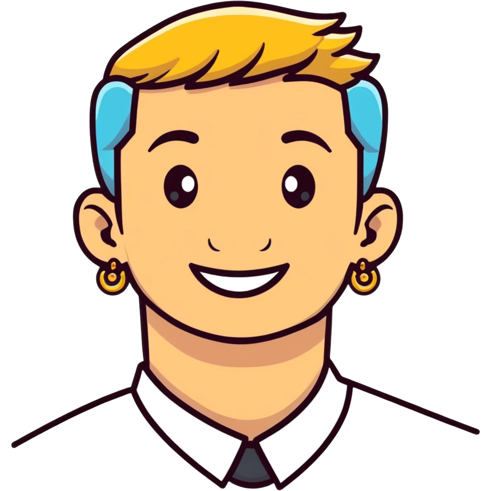 smiling man with earrings emoji