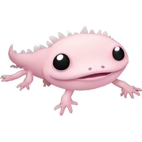 Axolotl on a leaf emoji