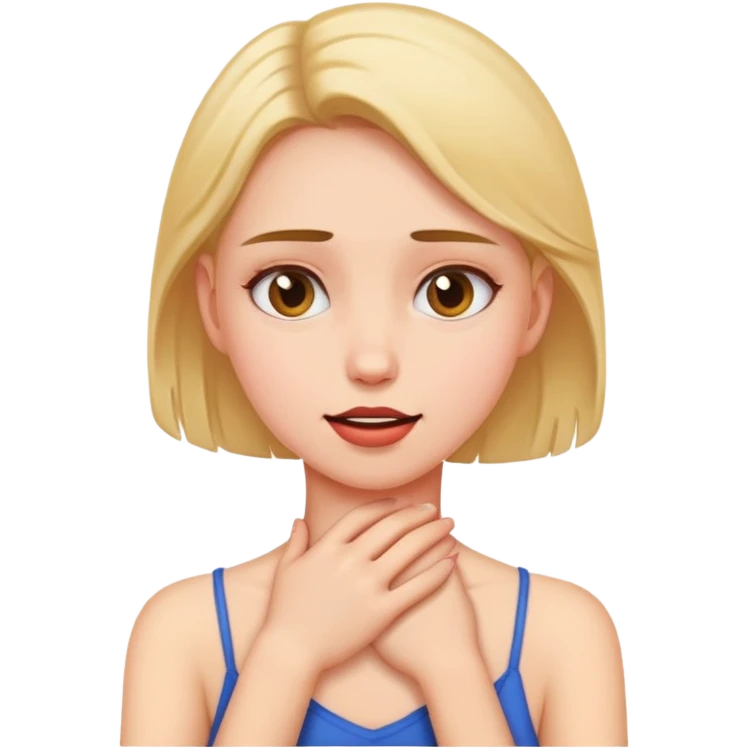 girl grabbing her neck emoji