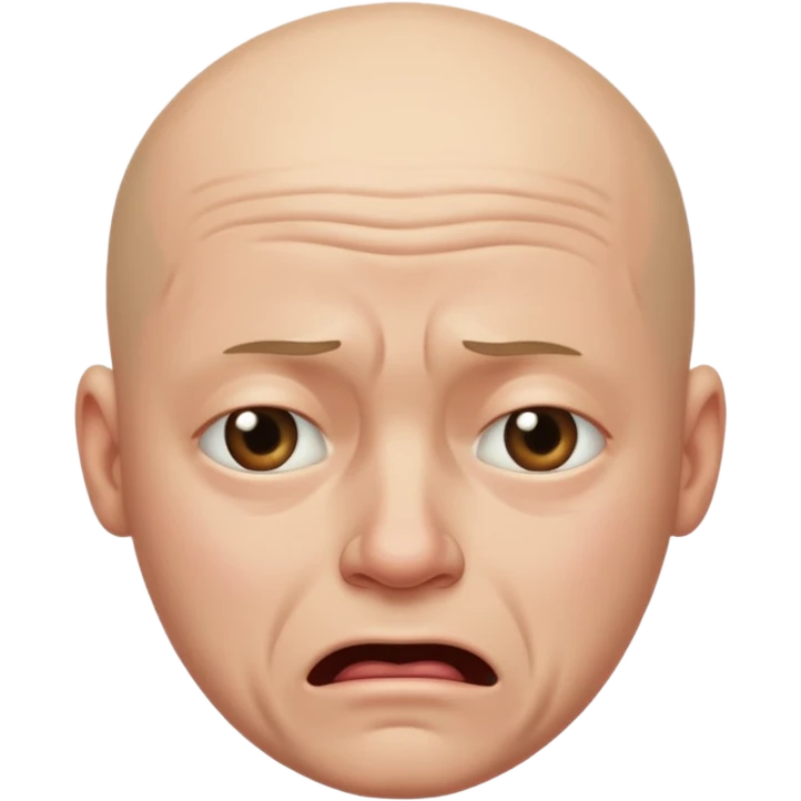 Crying bald man emoji