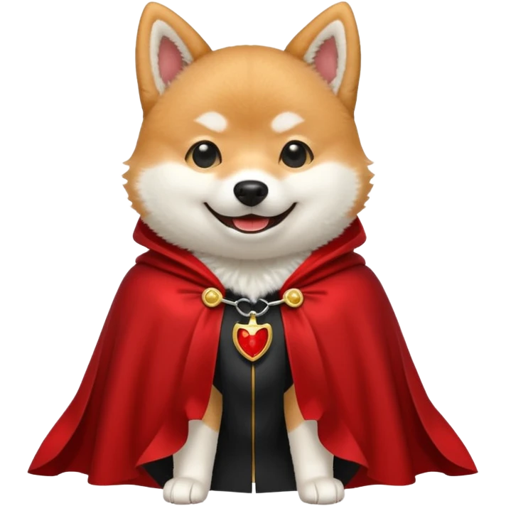 Shiba Dog in red dracular collar cloak emoji