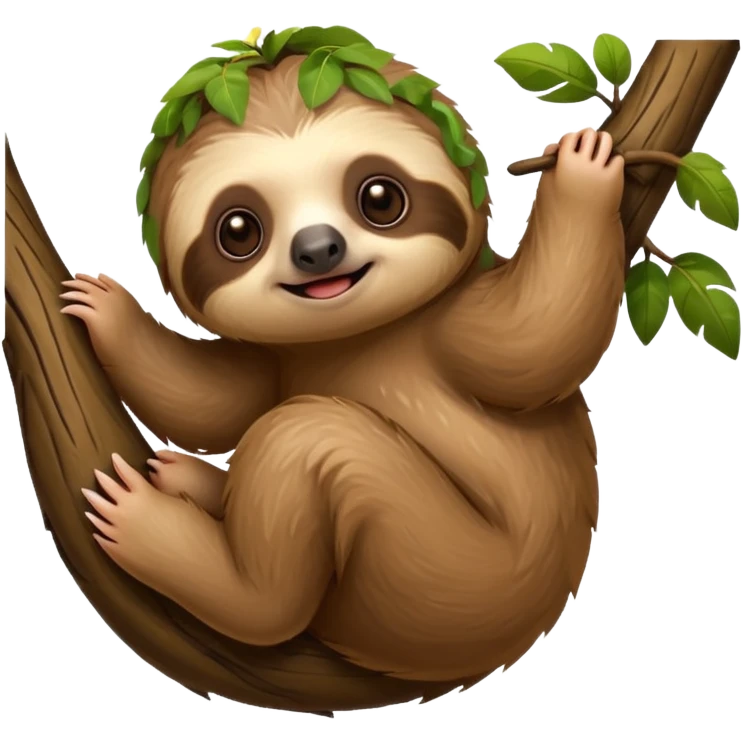 baby sloth on the tree emoji