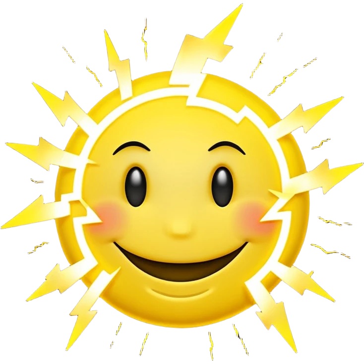 Smiley foudroyé orage emoji