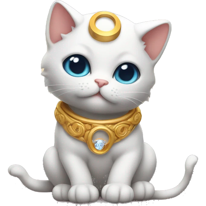 Cute Cat god with wings and a ring above its head  emoji