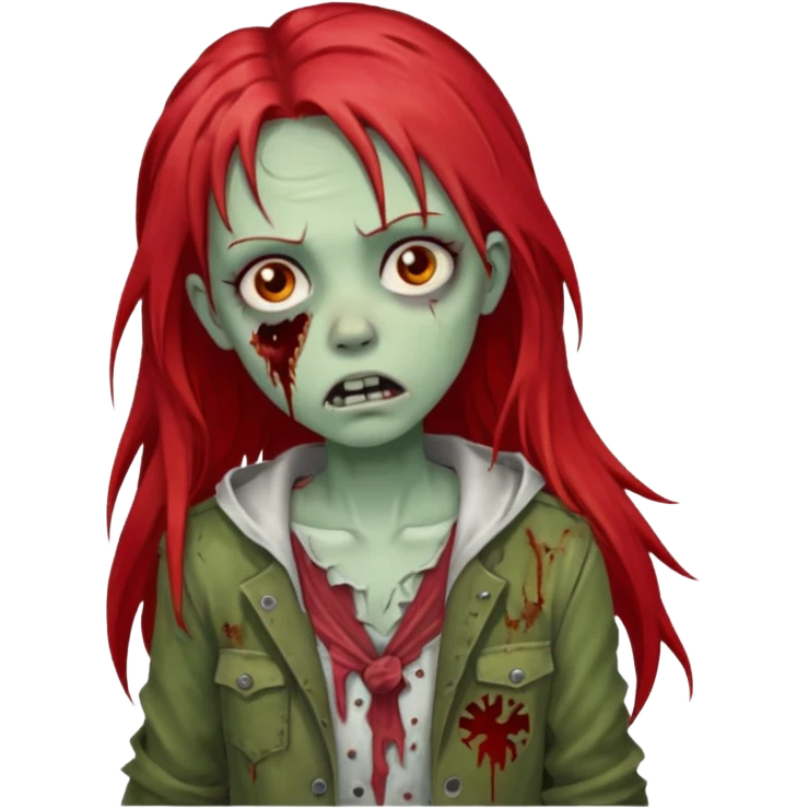 i want a pretty zombie girl emoji with red long hair emoji