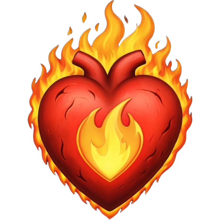 A black love hurt in black fire emoji