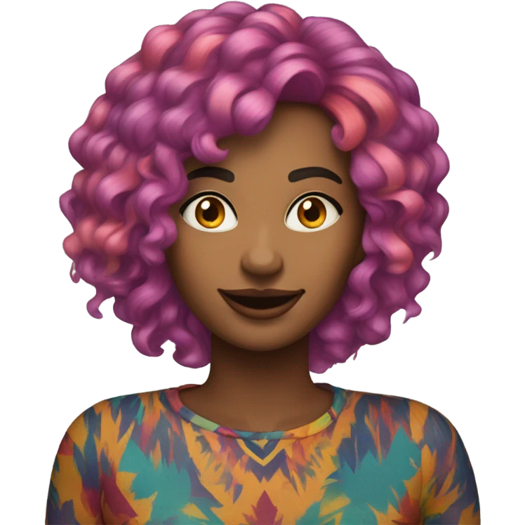 Crazy woman with rainbow hair emoji