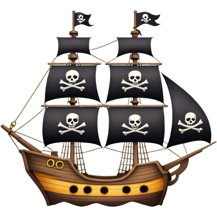 random colors pirate ships emoji