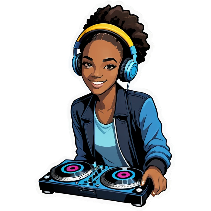 A black women teen dj emoji