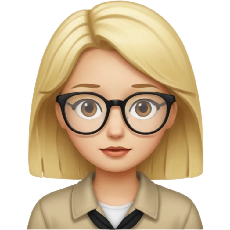 blonde girl with glasses emoji