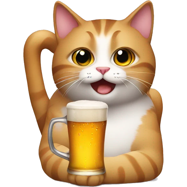 Cat and beer emoji