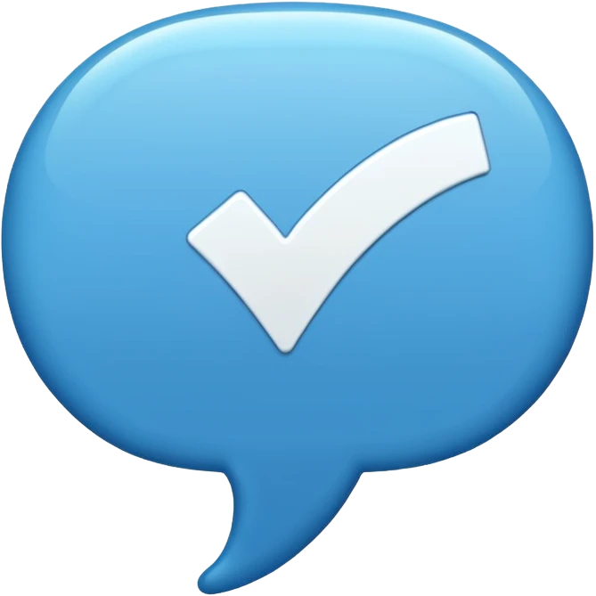 speech bubble emoji with check mark inside emoji