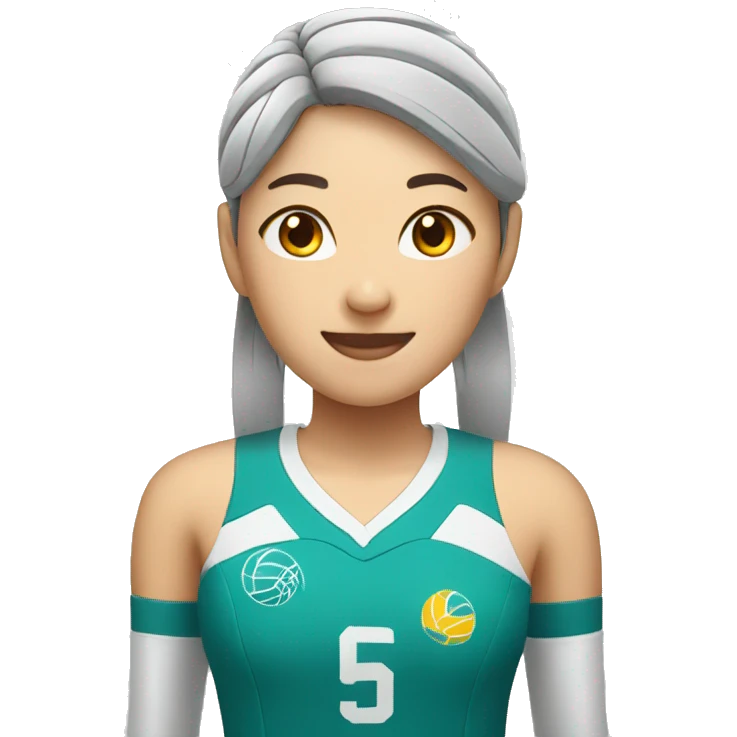 chinese volleyball player at service emoji