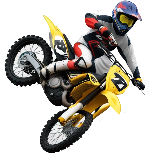 Motocross rider flying over the jump emoji