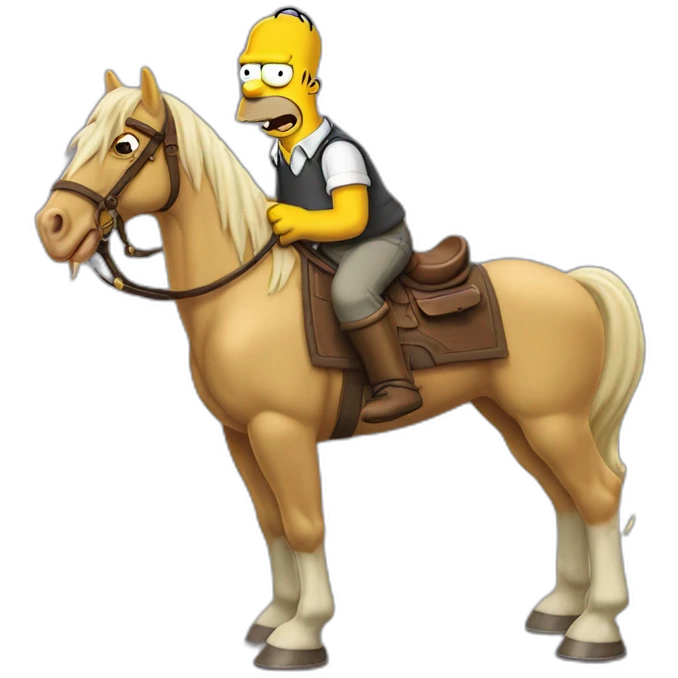 Homer simpson chevauchant un cheval emoji