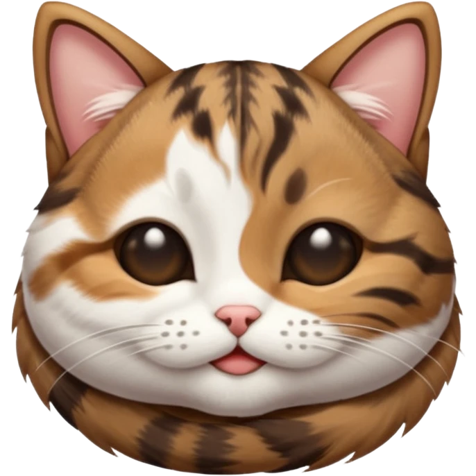 dark brown tabby and white small cat in funny positions upside down with eyes closed emoji