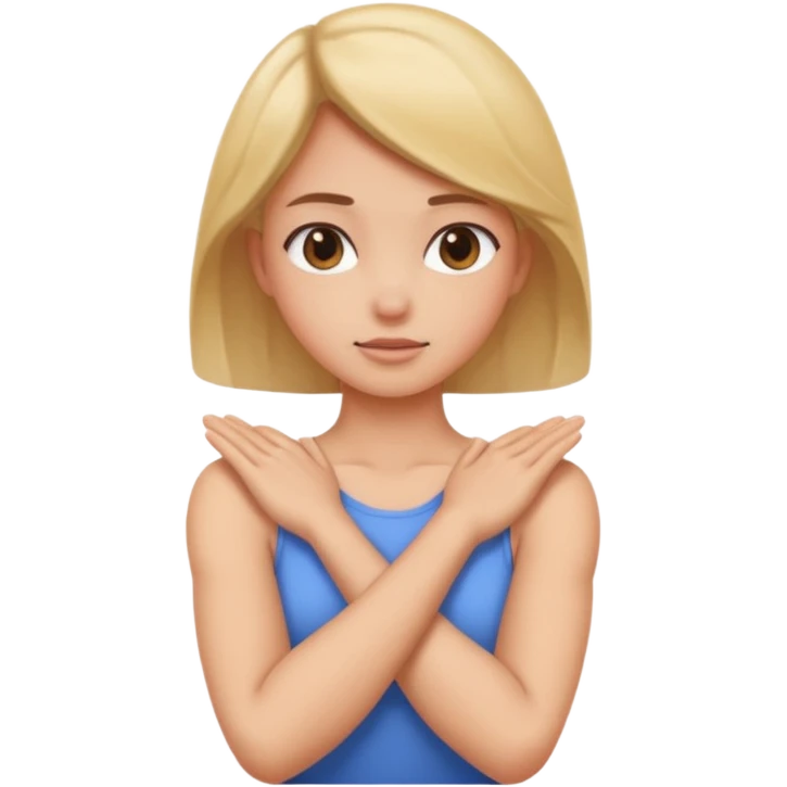 Arms crossing grabbing neck girl  emoji