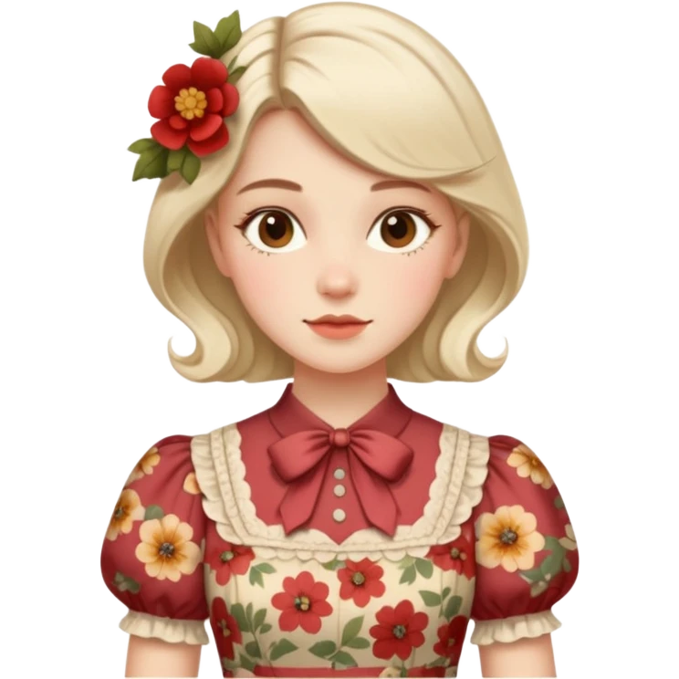 Cottagecore style realistic highly detailed with vintage material dress emoji