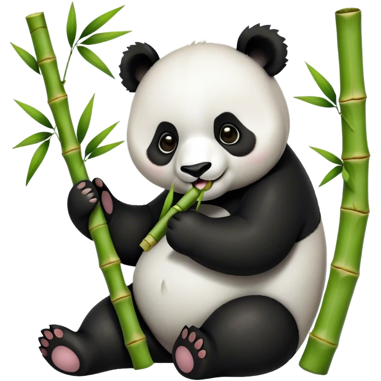 panda eating bamboo emoji