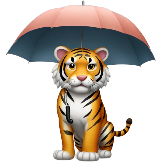 Tiger with umbrella  emoji
