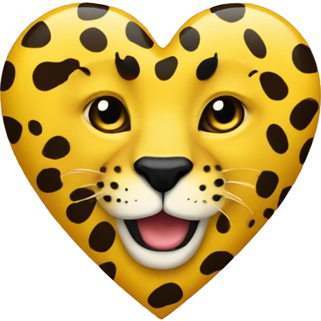 corazon amarillo con estampado de leopardo emoji