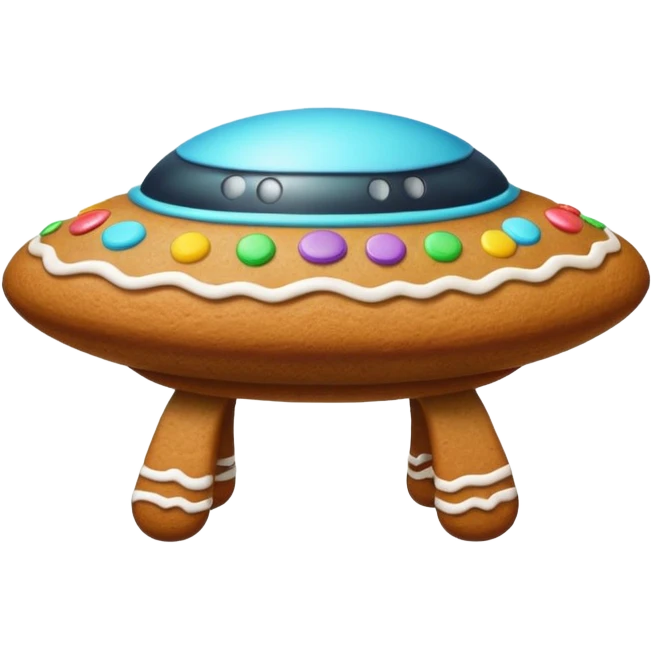 gingerbread in a shape of ufo emoji