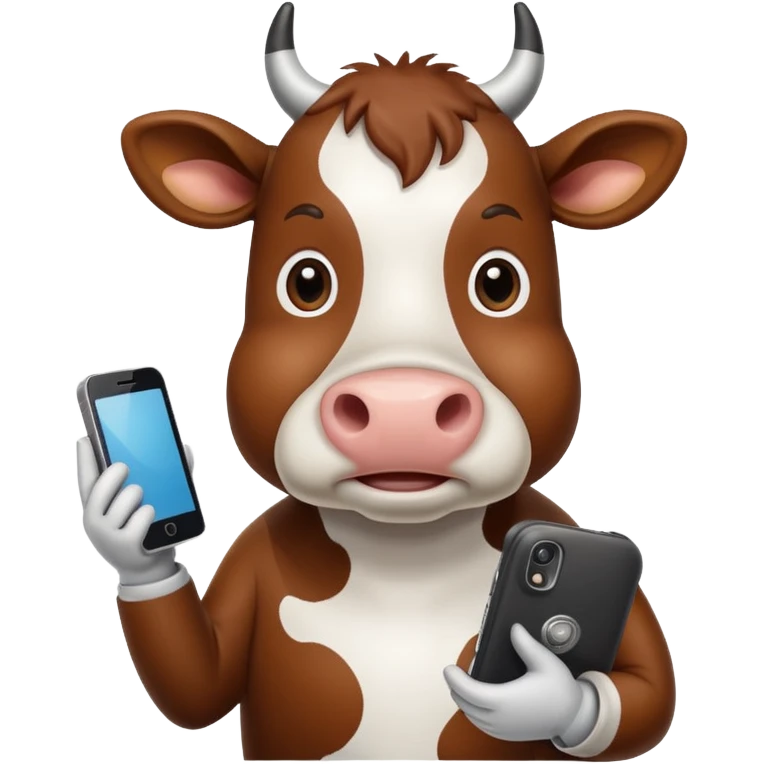 Корова с телефоном  emoji