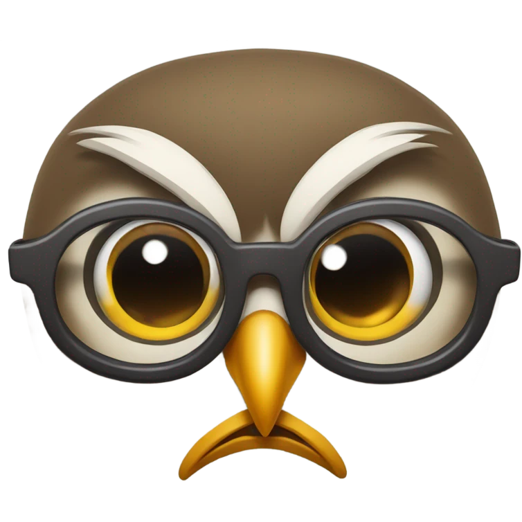 Angry owl with glasses emoji