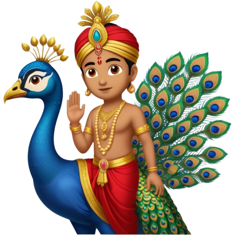 lord murugan with peacock emoji
