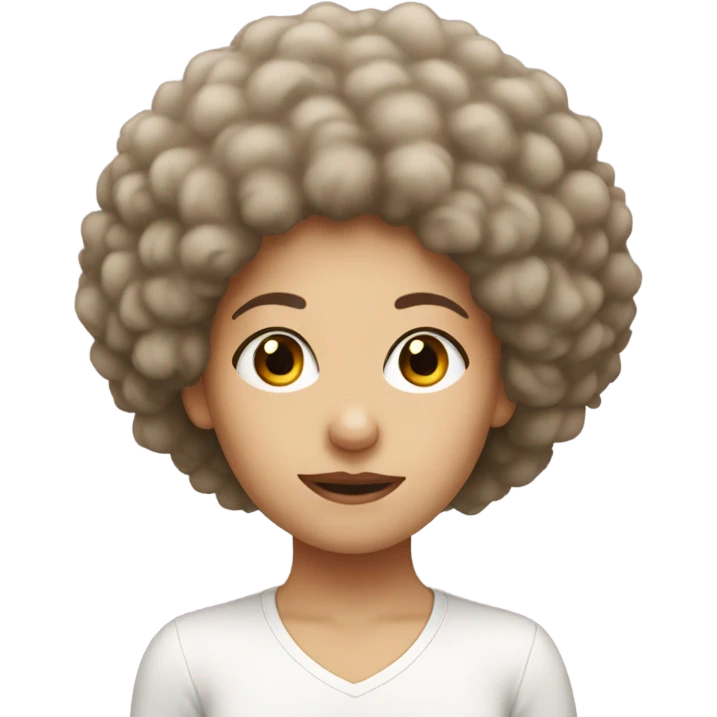 white gurl with a afro emoji