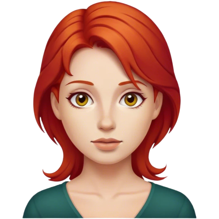 mujer con el pelo rojo emoji