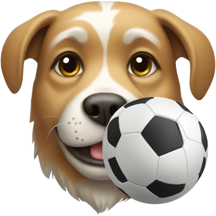 Dog with soccer ball emoji