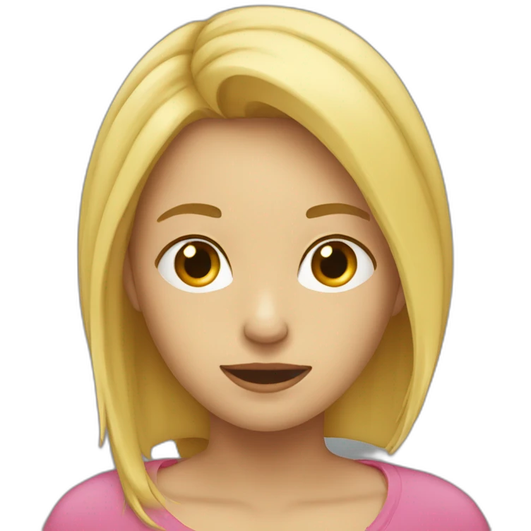 Une fille blonde qui pleure emoji