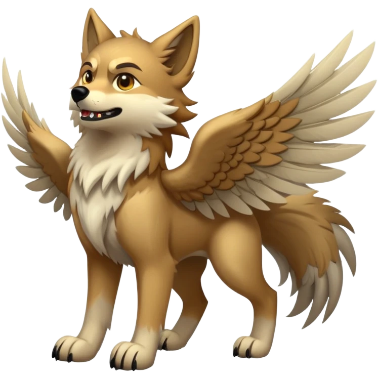 WingedWolf (full body) emoji