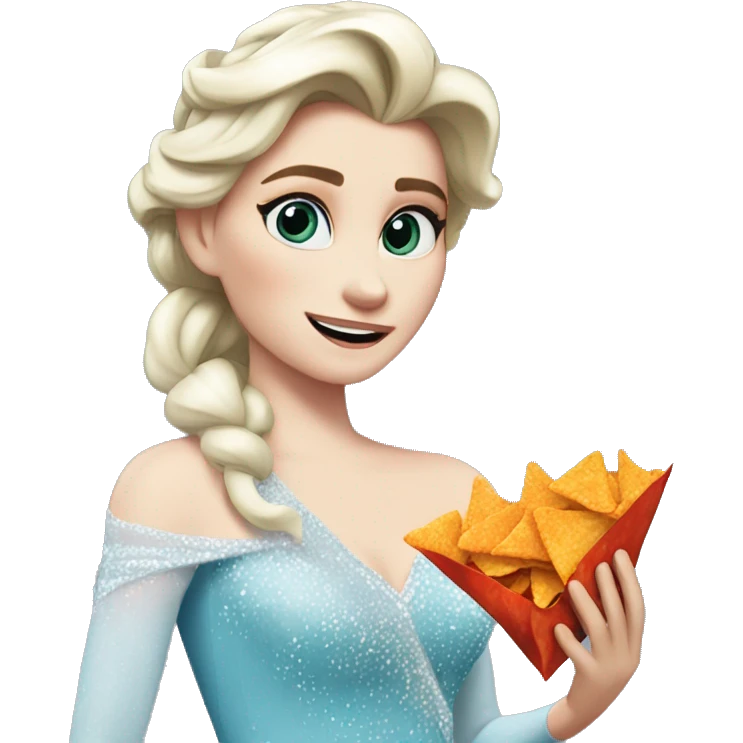 elsa eating spicy sweet chili doritos emoji