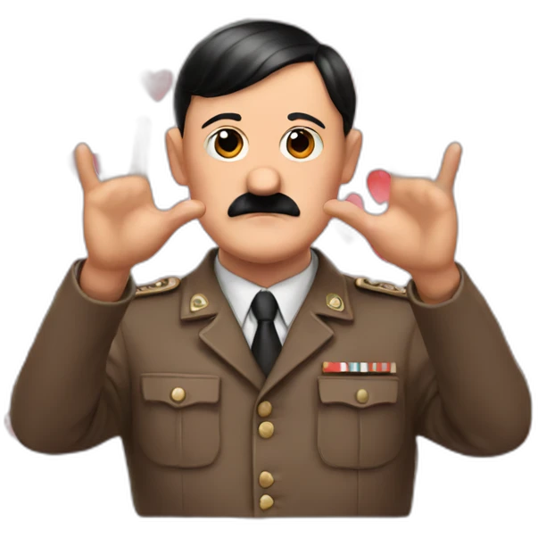 hitler making a heart symbol with his hands emoji