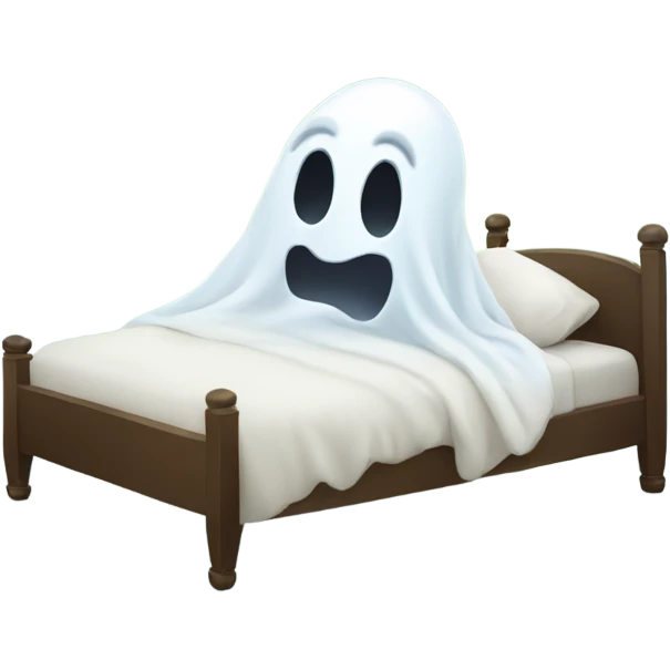 Ghost sleeping in bed emoji